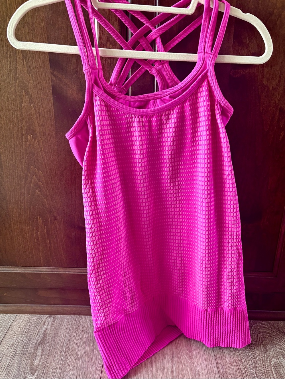 Athleta Hot Pink Strappy Textured Tank